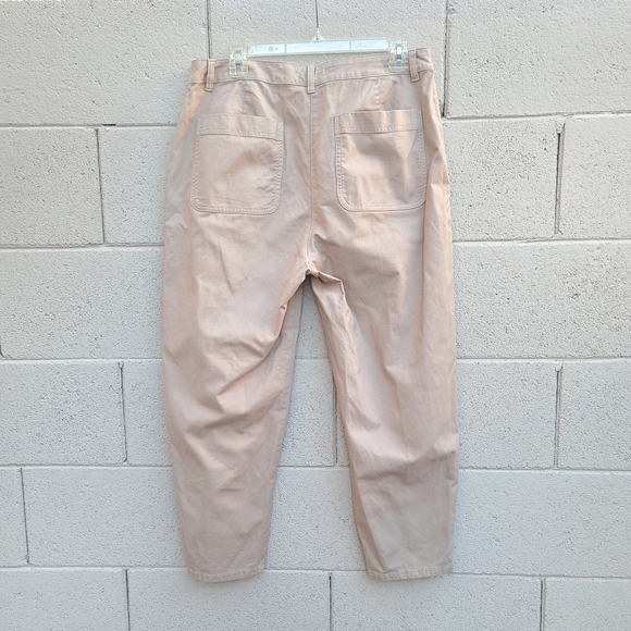 Eileen Fisher | Cotton Hemp Stretch Tapered Pants in Wheat Size 12 - Picture 8 of 10